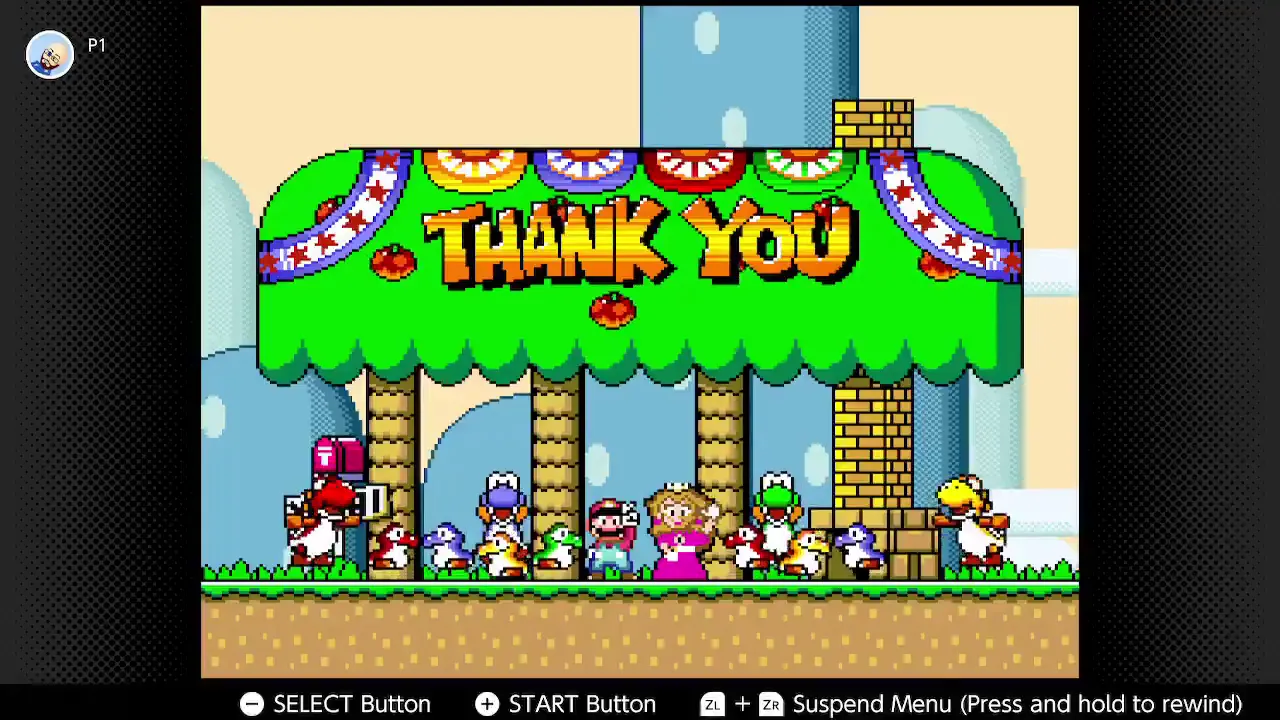 Super Mario World credits screen